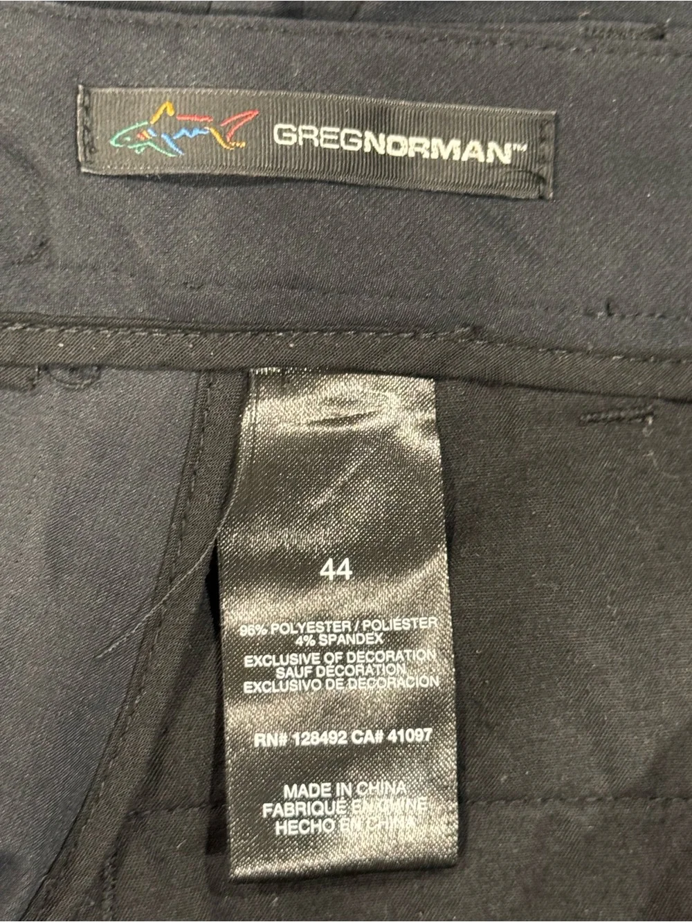 Greg Norman ProTek Stretch Cargo Golf Shorts Black Zipper Pocket Men Size 44